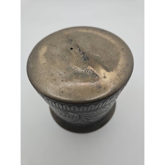 Antique Brass Holy Water Panchpatra Pot Original Old Hand Crafted Engraved - Picture 4 of 7